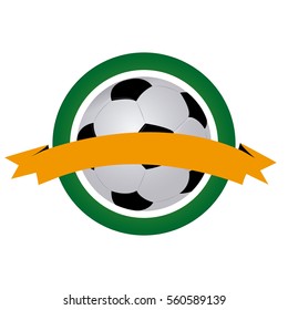 Isolated soccer emblem on a white background, Vector illustration