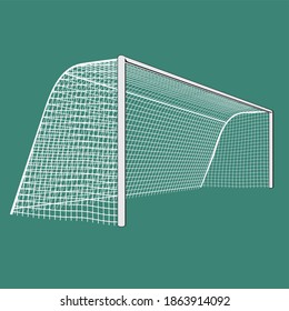 isolated soccer goal, vector image