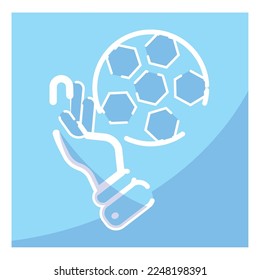 Isolated soccer goalkeeper hand and ball icon Vector