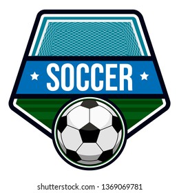 Isolated soccer label with a ball and text. Vector illustration design