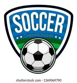 Isolated soccer label with a ball and text. Vector illustration design