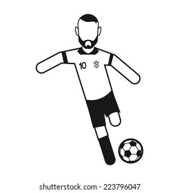 an isolated soccer player on a white background