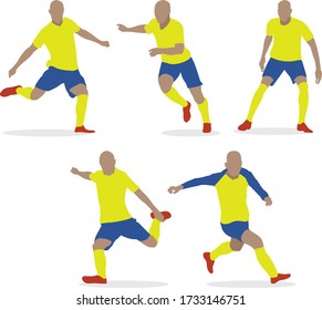 ilustraciones de jugadores de fútbol aislados 