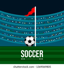 Isolated soccer poster with a ball and field. Vector illustration design