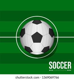 Isolated soccer poster with a ball. Vector illustration design