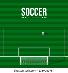 Isolated soccer poster with a field. Vector illustration design