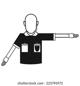 an isolated soccer referee on a white background
