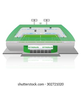Isolated soccer stadium on a white background. Vector illustration
