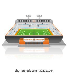 Isolated soccer stadium on a white background. Vector illustration