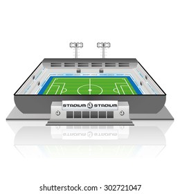 Isolated soccer stadium on a white background. Vector illustration