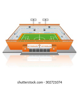 Isolated soccer stadium on a white background. Vector illustration