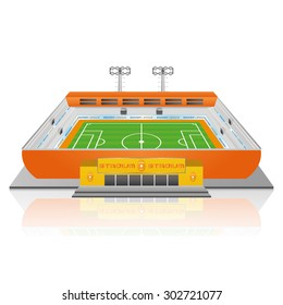 Isolated soccer stadium on a white background. Vector illustration