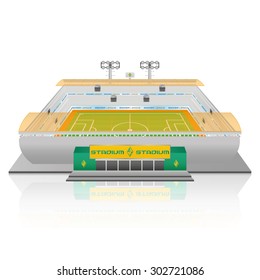 Isolated soccer stadium on a white background. Vector illustration
