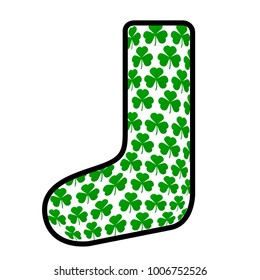 Isolated sock on a white background, Patrick day vector illustration