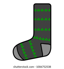 Isolated sock on a white background, Patrick day vector illustration