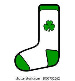 Isolated sock on a white background, Patrick day vector illustration