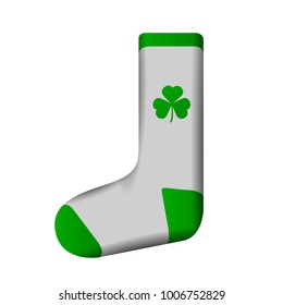Isolated sock on a white background, Patrick day vector illustration