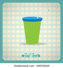 Isolated soda, Retro fast food, Vector illustration