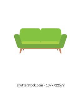 Isolated sofa green household items icon- Vector