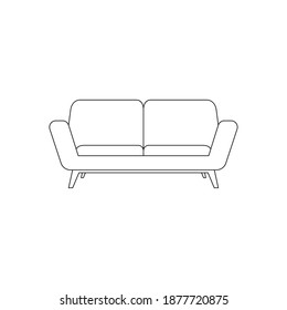 Icono de sofá aislado de los objetos de dibujo del hogar - Vector