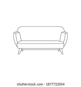 Isolated sofa household draw items icon- Vector