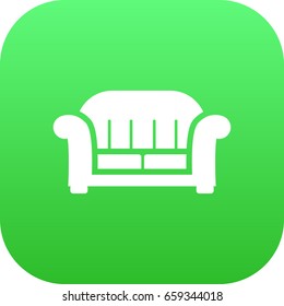 Isolated Sofa Icon Symbol On Clean Background. Vector Couch Element In Trendy Style.