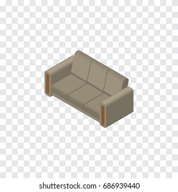 Isolated Sofa Isometric. Couch Vector Element Can Be Used For Couch, Sofa, Settee Design Concept.