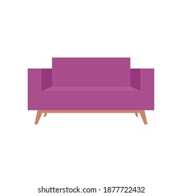 Isolated sofa purple household items icon- Vector