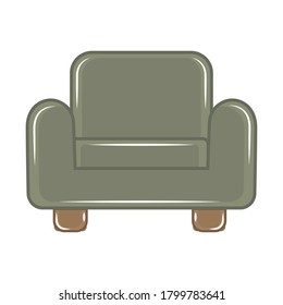 Isolated sofa realistic icon. Home decoration - Vector