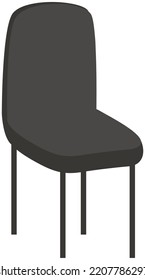 Isolated soft chair with back at white background. Modern stylish furniture for home or office. Cozy place for rest, sitting, seat. Comfortable wooden armchair icon, flat style, front view