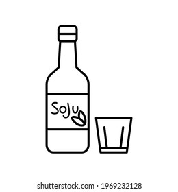 Isolated Soju Bottle Beverage Icon