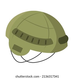 Isolated Soldier Helmet Icon Flat Design Vector