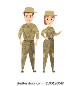 Isolated soldiers set in uniform on white.