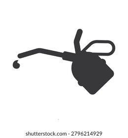 Isolated solid glyph icon of oil can representing engine lubrication, machine maintenance, and smooth moving mechanical parts