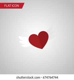 Isolated Soul Flat Icon. Wings Vector Element Can Be Used For Feeling, Heart, Wings Design Concept.