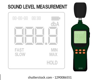 Isolated sound level meter on transparent background. Display screen can be assigned number easily