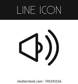 Isolated Sound Outline. Volume Vector Element Can Be Used For Volume, Sound, Bullhorn Design Concept.