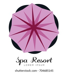 Isolated spa logo with a flower, vector illustration
