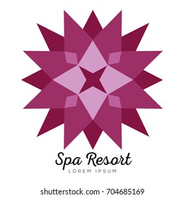 Isolated spa logo with a flower, vector illustration