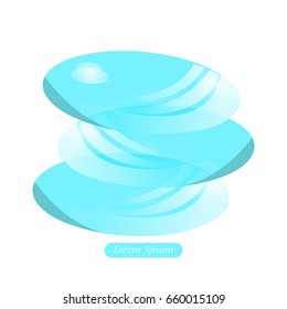 Isolated spa logo with a pile of stones, Vector illustration