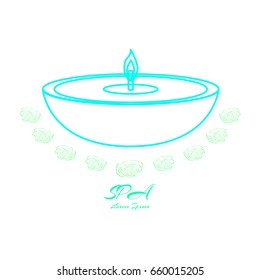 Isolated spa logo with text and a candle, Vector illustration