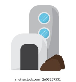 Isolated space building icon concept