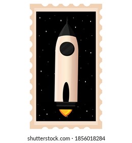 Isolated Space rocket Black picture icon - Vector