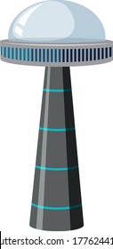 Ilustración de la caricatura del cohete espacial aislado