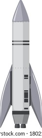 Isolated space rocket cartoon illustration