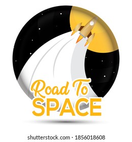 Isolación del logotipo de la mosca del cohete espacial - Vector