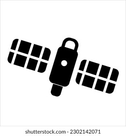 Isolated space station icon. ISS icon. space satellite icon. Editable color. EPS vector file