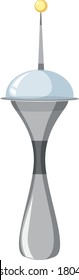 Isolated space tower station on white background illustration