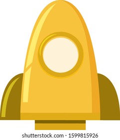 Isolated spaceship in yellow color illustration