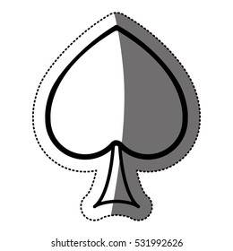 Isolated spade of card game design
